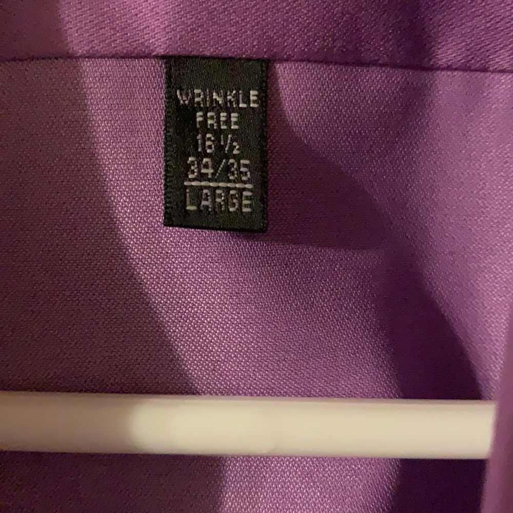 (2) Men’s Arrow Fitted Shirts 16.5 34/35 Deep pink and sateen bright violet NWT - Picture 8 of 9
